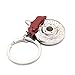 Waterwood Creative Auto Parts Models Spinning Racing Brake Disc Keychain Key Chain Ring-Red