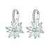 CICINIO 14K Cubic Zirconia Sky Blue Rhinestone Flower Stud Earrings, Dangle Hook Earrings Studs Hypoallergenic for Girls Women