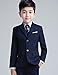 YuanLu Boys Colorful Formal Suits 5 Piece Slim Fit Dresswear Suit Set (Navy Blue, 12)