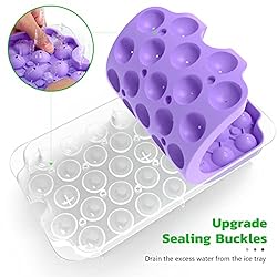 Upgrade Round Ice Cube Tray with Lid & Bin, TINANA