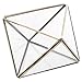 MyGift Diamond Shape Glass Prism Terrarium with Brass-Tone Metal Rim