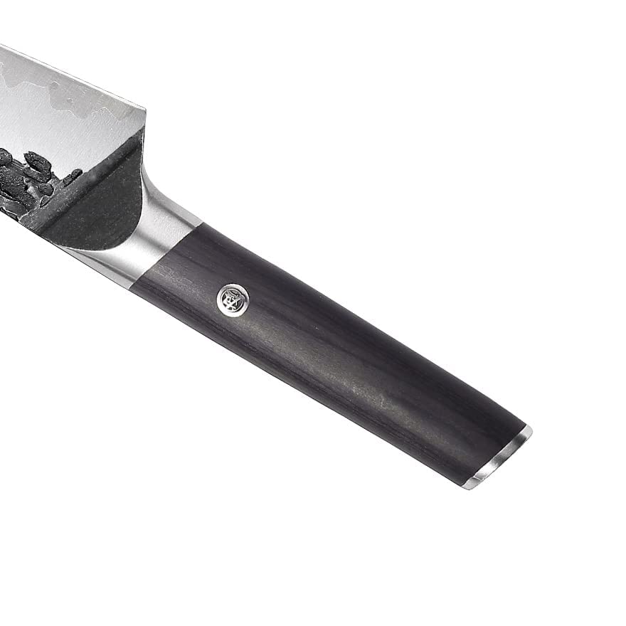 MITSUMOTO SAKARI Professional Hand Forged Kitchen Knives, Small Fruit Vegetables Knives, 11 cm Japanese Stainless Steel Knives with High Carbon (Pakkawood Handle and Gift Box)