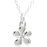 Sterling Silver Tiny Daisy Flower Charm Necklace, 18"
