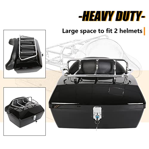 EGO Bike Black Motorcycle Trunk Tour Pack Luggage Compatible with