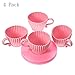 Mosuch Silicone Molds Liners for Cupcakes Ideal Little Girl Princess Parties Pink Teacups Bakeware for Baking Muffins