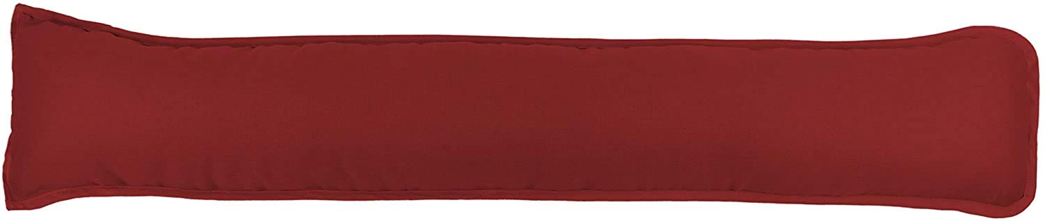Pavla-Outlet Plain Dyed Fabric Draught Excluder Hollowfibre Filled Draught Stopper Cushion Bottom of Door/Window Draft Guard/Energy Saver Draft Insulator - 90x18cm (Wine, Pack of 1)