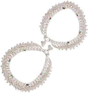 Womens Trendz Silver Plated Riddhi-siddhi spyder zalar anklet