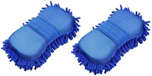 Fainlist Multipurpose Car Sponge (2 Pieces) Scratch Free | Duster | Car Cleaning Accessories | Microfiber | Brushes | Brush | Ultra Soft | Single Sided