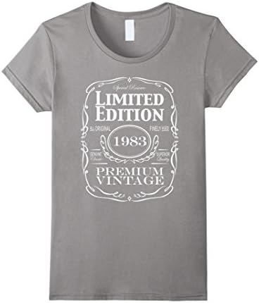 Womens 35th Birthday Gift T-Shirt - Born in 1983 Turning 35 Tee Large Slate