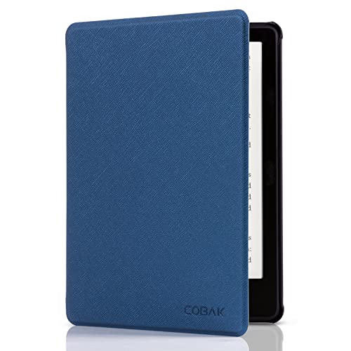 CoBak Kindle Paperwhite Case with Stand - Durable PU Leather Cover with Auto Sleep Wake, Card Slot, Hand Strap Feature - Fits Kindle Paperwhite 11th Generation 6.8