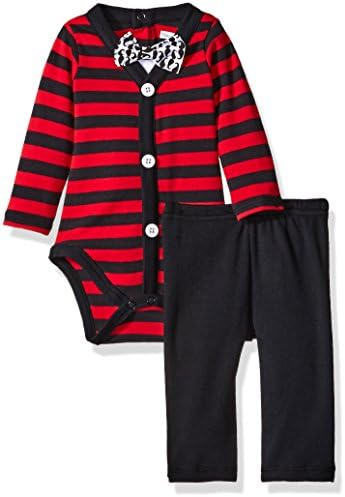 Vitamins Baby Boys' ' Little Man Perfect Picture 3 Piece Creeper Pant Set, Moustache Print, 9 Months