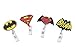 Finex Set of 4 Superhero Batman and Superman Logo Badge ID Clip Reel Retractable Holder Office Work Nurse Name Badge Tag Clip On Card Holders Cute - 30 inch Cord Extension