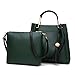 Promini Women 2 Pieces Shoulder Bags Leather Set Bucket Bags Messenger Tote Bags Purse,Green