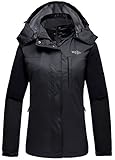 Wantdo Women's Mountain Windproof Rain Jacket Breathable Hooded Windbreaker Outdoor Lightweight Raincoat for Camping Hiking