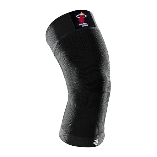 BAUERFEIND Knee Sleeve „Sports Compression Knee Support NBA“, 1 Unisex Sportkniebandage für Ballsportarten, Basketball Kniebandage mit Team-Logo