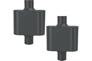 BLACKHORSE-RACING Pair of Single Chamber Performance Race Chambered Muffler 2.25" Center/Center Universal Muffler