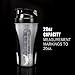 BOTTLED JOY Protein Shaker Bottle, Non-Toxic Wide Mouth 100% Leak Proof Shake Water Bottles 27oz 800ml (Clear)