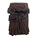 Cloche Fur Trim 3 Piece Fleece Hat, Scarf & Glove Women's Winter Set, Brown