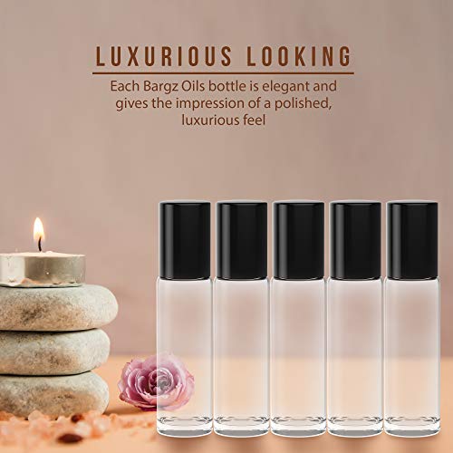 20 Pack - Essential Oil Roller Bottles [Metal Chrome Roller Ball] FREE Plastic Pippette, Funnel and Bottle Opener Refillable Glass Color Roll On for Fragrance Essential Oil - 10 ml 1/3 oz (Clear Color - Thumbnail 6