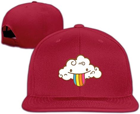 XHX Unisex Cute Cloud Rainbow Tongue Flat Hat Snapback Hip Hop Baseball Cap