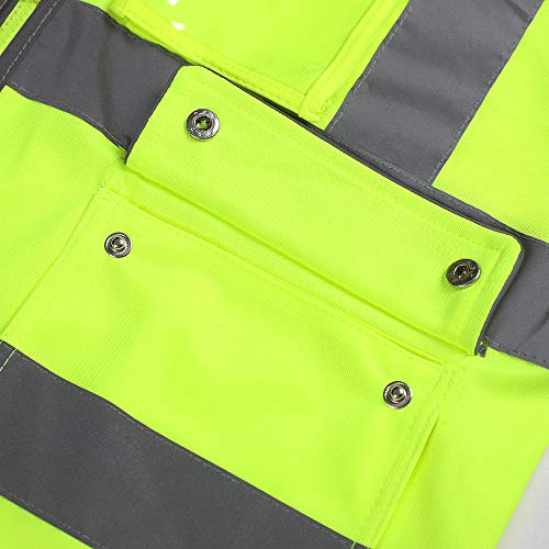 Tianwang Skynet Reflective Safety Vest, High Visibility with 8 Pockets and Front Zipper Protective Workwear, XL
