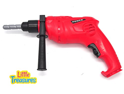 Little Treasures Pretend Play Power Tool Cordless Drill Set with Working Function Realistic Looking Drill Toy