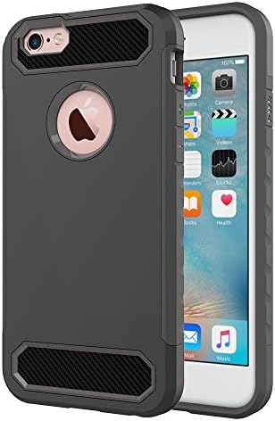 iPhone 6 Case,iPhone 6S Case,Unique Design,Anti-Scratch &amp; Fingerprint Shock Proof 2 in 1 Case for iPhone 6/6s - Black
