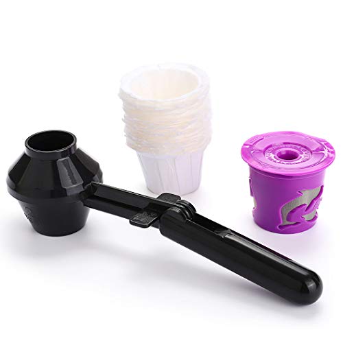 Taktik Reusable K-Cup 2-in-1 Coffee Scoop and Funnel for K Cups Coffee Pod Filter with 20 Pack Dispo Taktik Reusable K-Cup 2-in-1 Coffee Scoop and Funnel for K Cups Coffee Pod Filter with 20 Pack Dispo