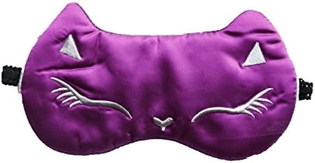 Comfortable Sleep Mask Eye-shade Aid-sleeping Pure silk Purple Cat