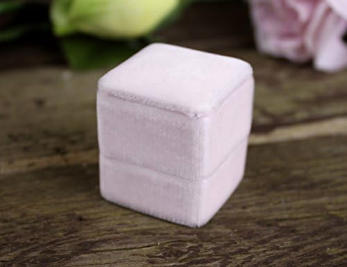 Handmade Blush Ring Box in Vintage Style for Engagements, Wedding Ceremonies and Ring Storage