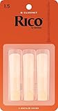 Rico Bb Clarinet Reeds, Strength 1.5, 3-pack