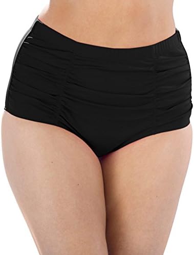 Swim Sexy Women's Plus Size Shirred Brief 22 Black