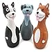 CHIWAVA 3 Pack 5.7 Inch Squeaky Latex Dog Toys Standing Stick Dog Dog Toy Puppy Fetch Interactive Play for Small Dogs