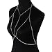 Nightclub Party Body Chain ,Prettymenny Women Jewelry Bikini Waist Gold Belly Beach Harness Slave Necklace (Silver)