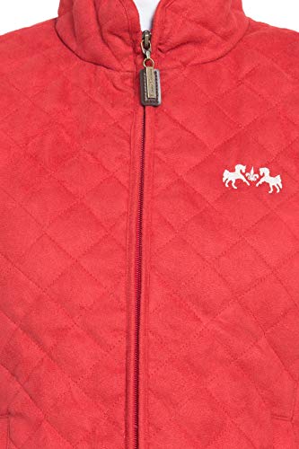 Equine Couture Women's Spinnaker Micro Suede Vest, Red, Small
