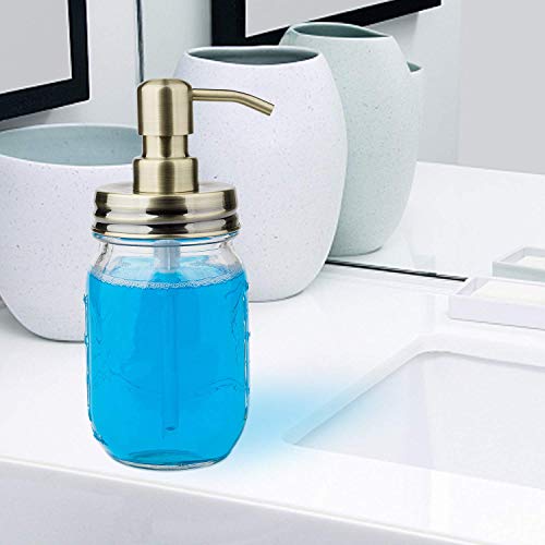 KEEGH Lotion Dispenser Lids,Mason Jar Soap Dispenser Replacement Pump Made of Rust Proof Stainless Steel,Bathroom Kitchen Accessories (Red Copper) - Thumbnail 5
