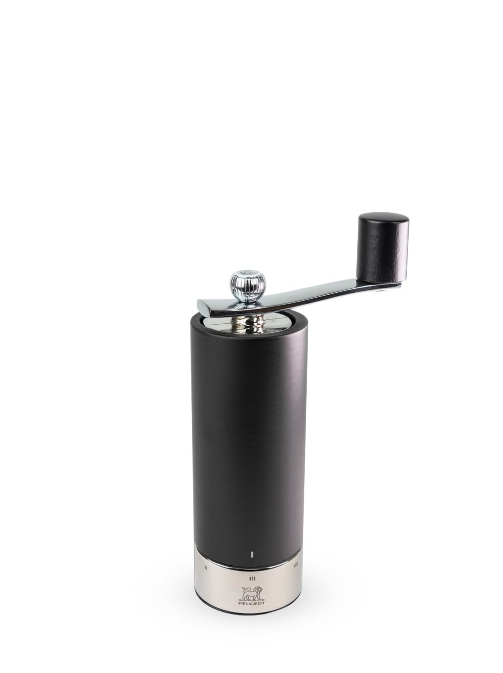 Peugeot - Isen Manual Salt Mill with Crank Handle - Beechwood, Matt Black, 18 cm