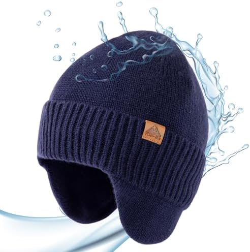 Soft Fleece 2-in-1 Beanie with Ski Mask Ear Flap for Men Women Winter Hat BASSDASH Soft Fleece 2-in-1 Hat with Ski Mask Ear Flap Ice  main image 3