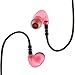 Reshow in-Ear Sport Headphones Pink – Earbuds with Stereo Surround Sound – Anti-Slip Noise Isolating Earphones with Heavy Bass – in-Line Microphone – Sweat Proof for Gym, Fitness, Exercise & Crossfit