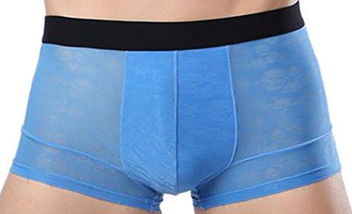 gmgm Mens Sexy 2 Pack Lightweight Bamboo Fiber Boxer Briefs sky blue L