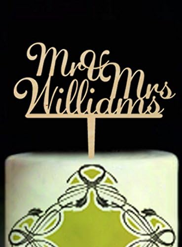 Personalized Custom Family Name Wedding Cake Topper, Mr&amp;Mrs Cake Topper,
