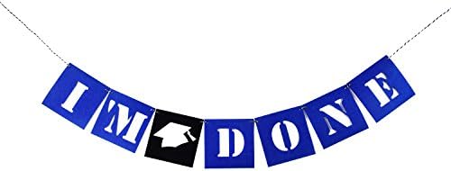 Graduation Banner "I'm Done" Sign for Party Decoration with Black Ribbon