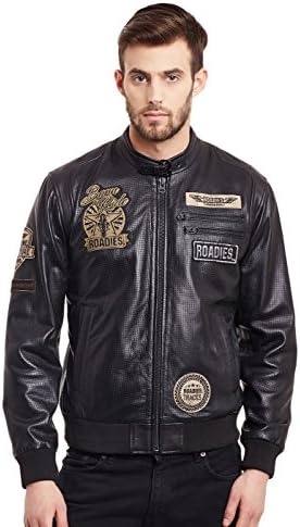 ROADIES by JUSTANNED Black Men's Leather Jacket
