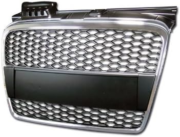WindGlide GRI-GR-A405-RS-CHBK - 05-07 AUDI A4 B7 (NOT FIT PARKING ASSIST AND CABRIO MODEL)RS STYLE FRONT GRILL W/LOGO BASE (CHROME/BLACK)