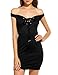 Zeagoo Women's Off Shoulder Lace Up Mini Dress Bodycon Club Party Dresses