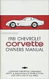1981 Corvette Owner's Manual Reprint