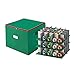Tiny Tim Totes Christmas Storage Box with Zip Top, Large Ornaments storage box, holds up to 75 ornaments, Green