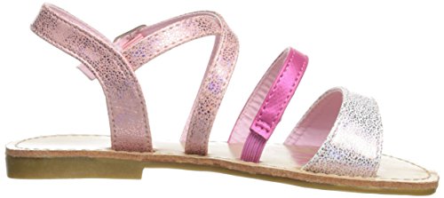 Laura Ashley Shinny Criss Cross Strap Sandal (Toddler),Pink,5 M US Toddler