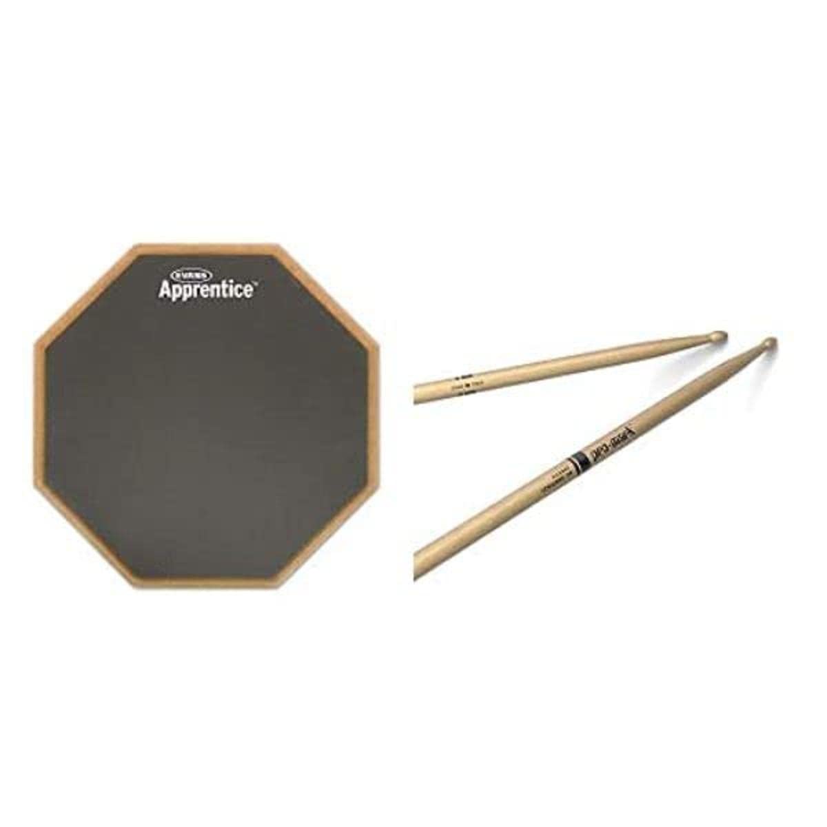 Evans ARF7GM RealFeel 7 Inch Apprentice Pad and Pro Mark TX5AW - 5A Wood Tip Drumsticks Super Pack