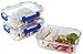 [LIFETIME LIDS] LARGE Premium 3 Sets 3 Compartment Glass Meal Prep Containers 3 Compartment with Snap Locking Lids, BPA-Free, Microwave, Oven, Freezer, Dishwasher Safe (4.5 Cup, 36 Oz, Rectangle)